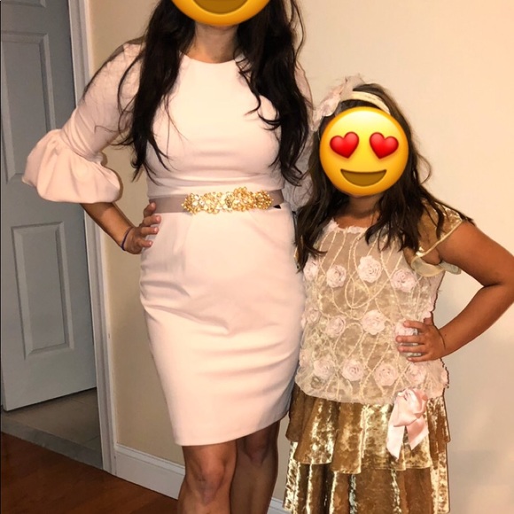 Betsy Adam pink dress bell sleeve pencil zipper 10 - Picture 4 of 9